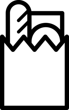 Groceries Bag Sticker Outline Svg File, Free Vectors File